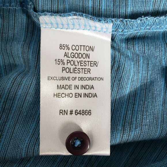 Company Eighty One Mens Shirt Size 5XB Blue Gray Henley Stripes Long Sleeve - Picture 8 of 9